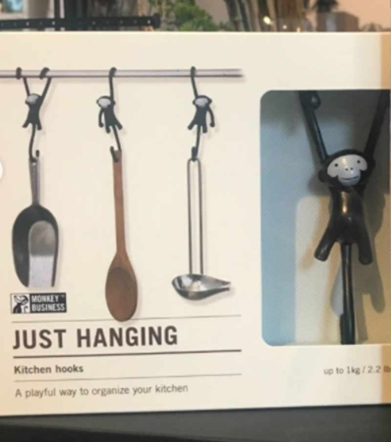 Just Hanging Kitchen Hooks by Monkey Business ($13) | Instagram/@pogodesignshop.nl