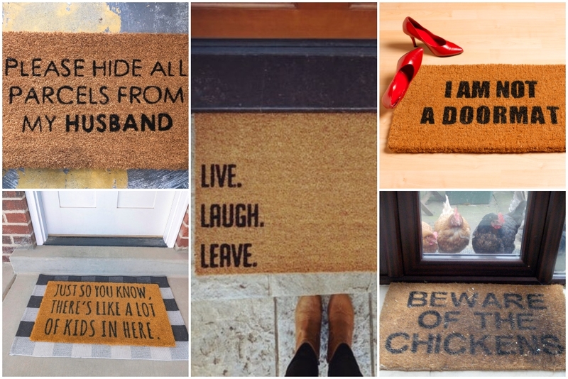 More Doormats That Will Make You Chuckle | Shutterstock & Instagram/@aspenblueco & Getty Images Photo by Peter Dazeley & Colin McDonald