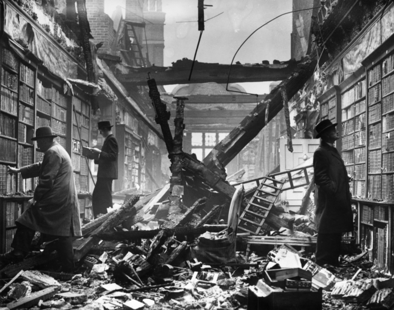 A Bombed Library, WWII | Getty Images Photo by Harrison