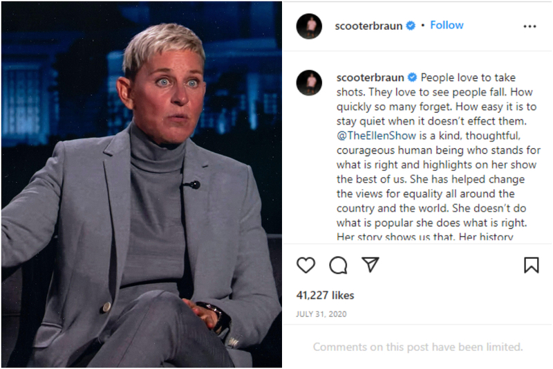 Scooter Braun Backed DeGeneres | Alamy Stock Photo/Instagram/@scooterbraun