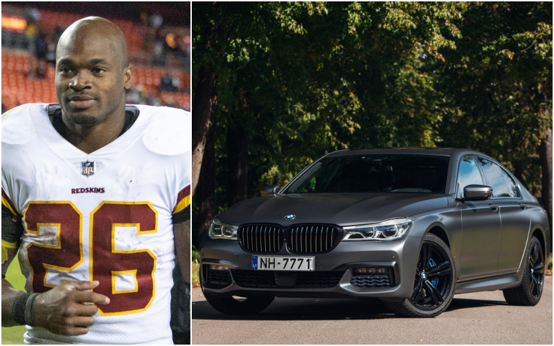 Adrian Peterson – BMW 750i, Estimated $82K | Alamy Stock Photo by Ron Sachs/CNP/dpa picture alliance & BoJack/Shutterstock