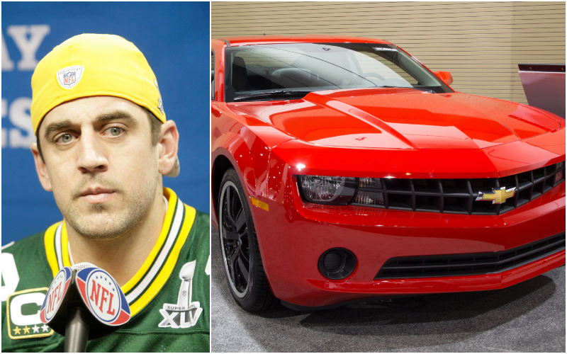 Aaron Rodgers – Chevrolet Camaro, Estimated $35K | Alamy Stock Photo by Francis Specker & Rob Wilson/Shutterstock