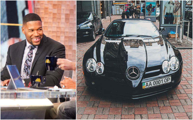 Michael Strahan – Mercedes-Benz SLR McLaren Roadster, Estimated $525K | Getty Images Photo by Jose Perez/Bauer-Griffin/GC Images & Alamy Stock Photo by Roman Stasiuk