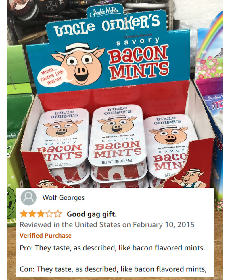 Bacon Flavored Mints | Twitter/@real_groovy