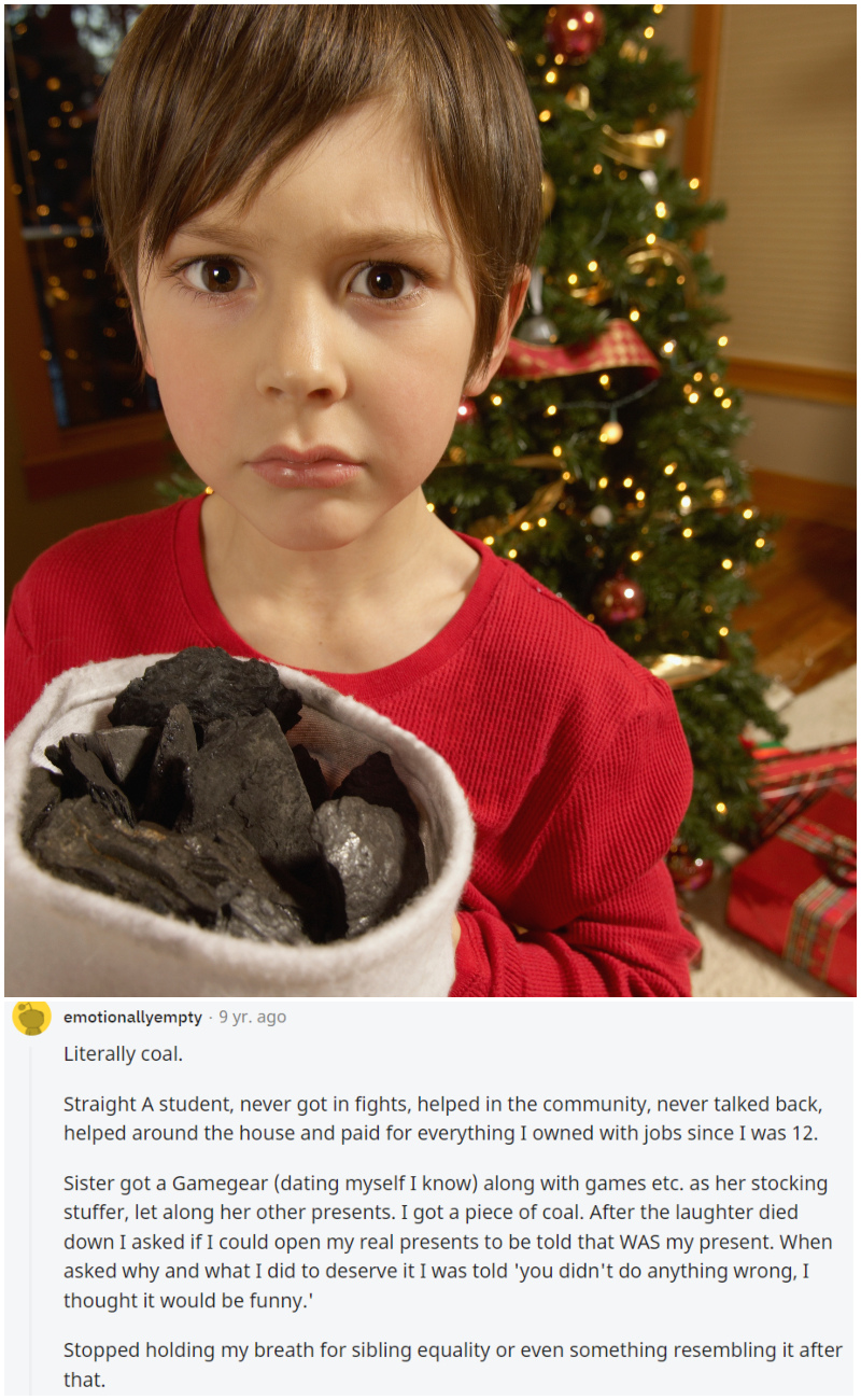 Good All Year. Got Coal. | Getty Images Photo by Beau Lark/Corbis/VCG & Reddit.com/emotionallyempty