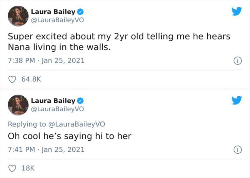 Kann sie babysitten? | Twitter/LauraBaileyVO