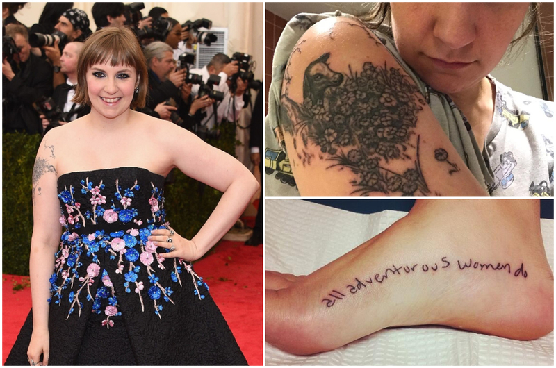 Lena Dunham’s Trending Tattoos | Getty Images Photo by Larry Busacca & Instagram/@lenadunham & Twitter/@lenadunham