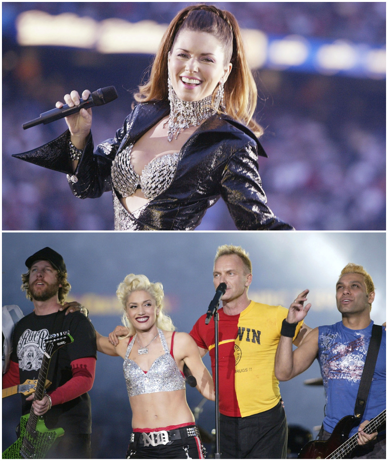 Worst: Shania Twain, Sting, And No Doubt, 2003 | Getty Images Photo by Al Bello & Donald Miralle