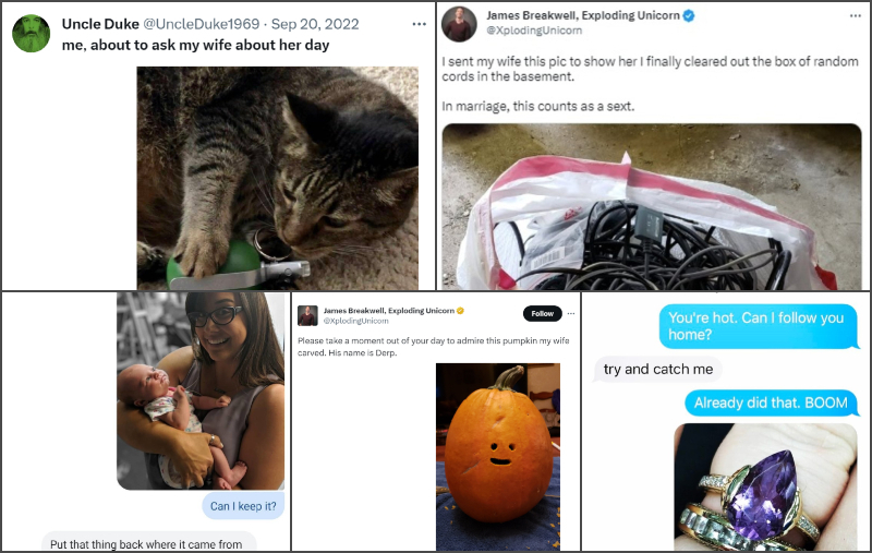 Married Texts and Tweets That Prove Every Couple Is the Same | Twitter/@UncleDuke1969 & XplodingUnicorn & Instagram/@amysalvaterra & cristal_skye_green