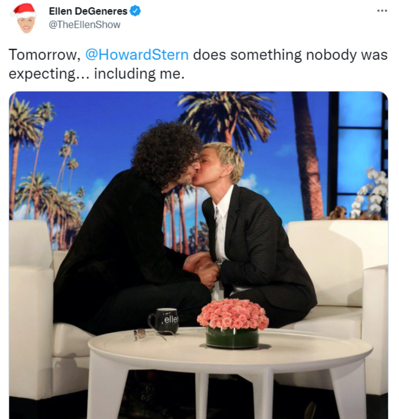 Howard Stern aconseja a Ellen | Twitter/@TheEllenShow