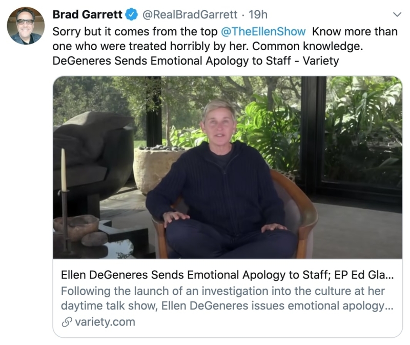 Brad Garrett lo siente, pero no lo siente | Twitter/@realbradgarrett