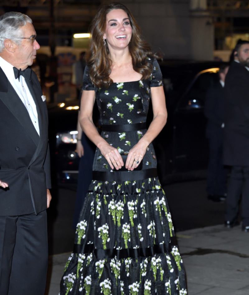 Black Floral Alexander McQueen Gown - March 2019 | Getty Images Photo by Karwai Tang/WireImage